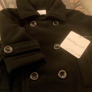 SALE!!!  Black Fleece Child’s Pea Coat 9-12M with Matching Hat.  SO CUTE ☺️